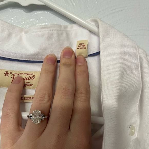 Penguin Oxford Shirt Men's Heritage Slim Fit Button Down in White Button Collar - Picture 5 of 6